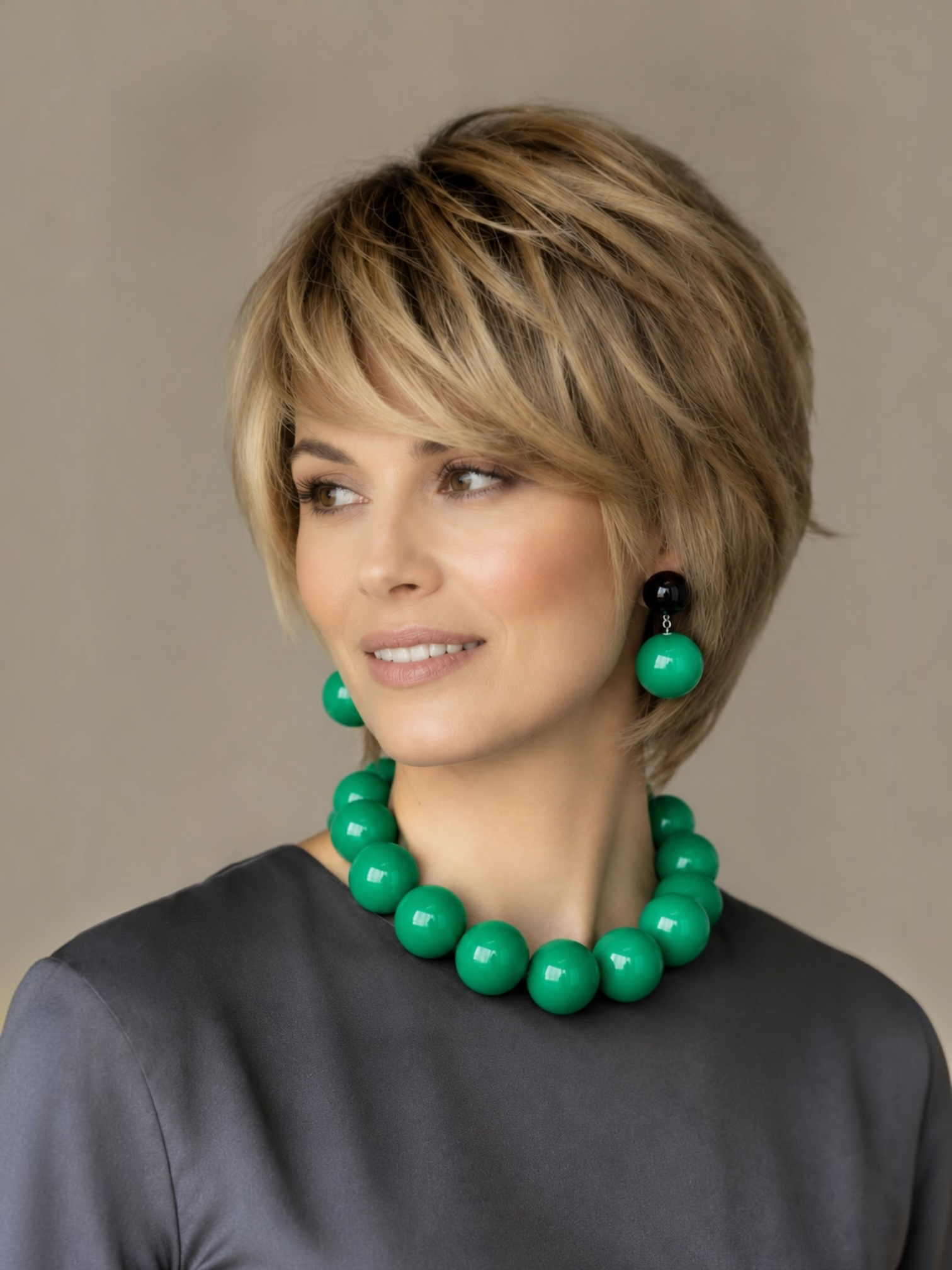 The Seventy Collection-22 mm Grace Green Choker Necklace by Tessa Bijoux