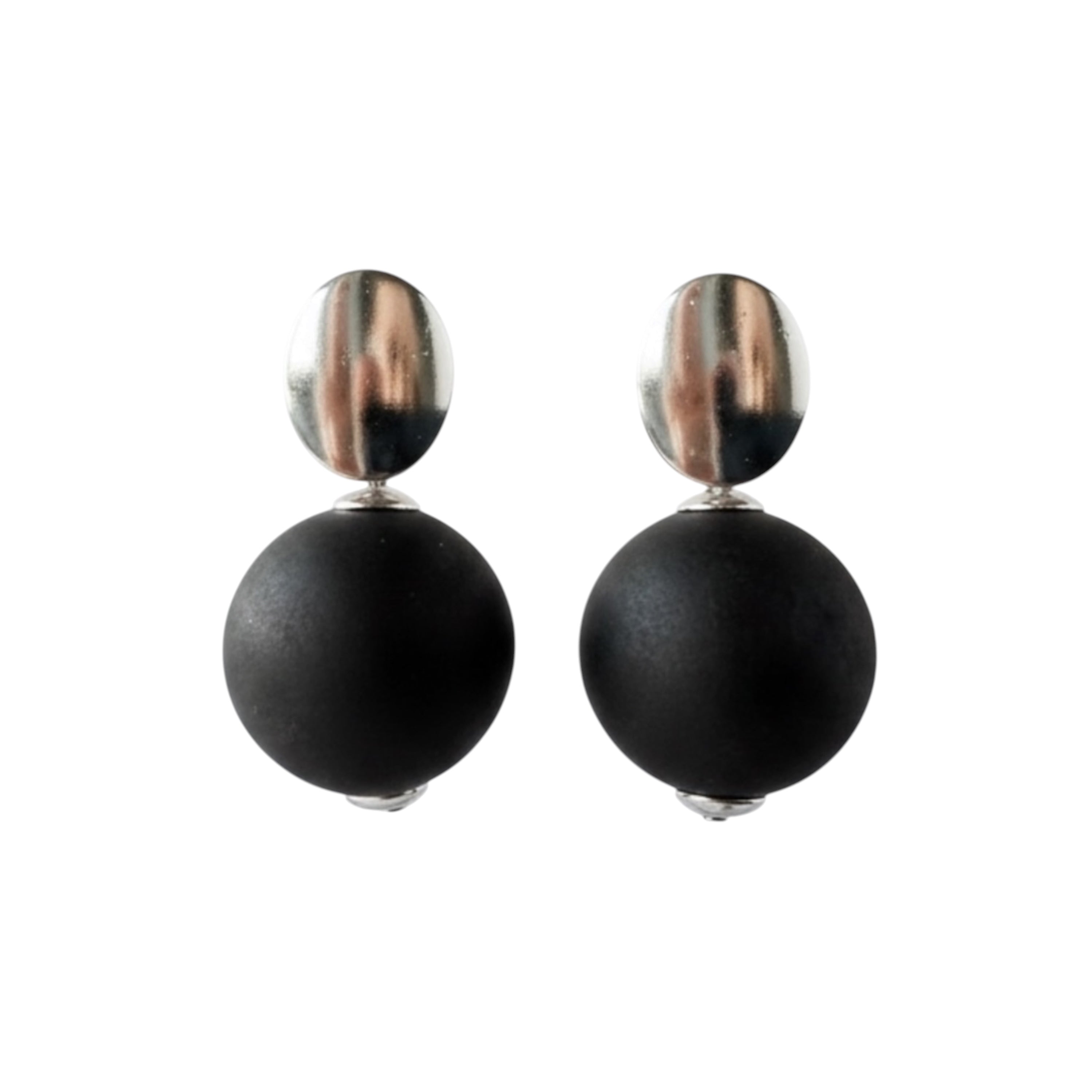 THE SEVENTY COLLECTION BY TESSA BIJOUX- MATTEBLACK RESIN EARRINGS