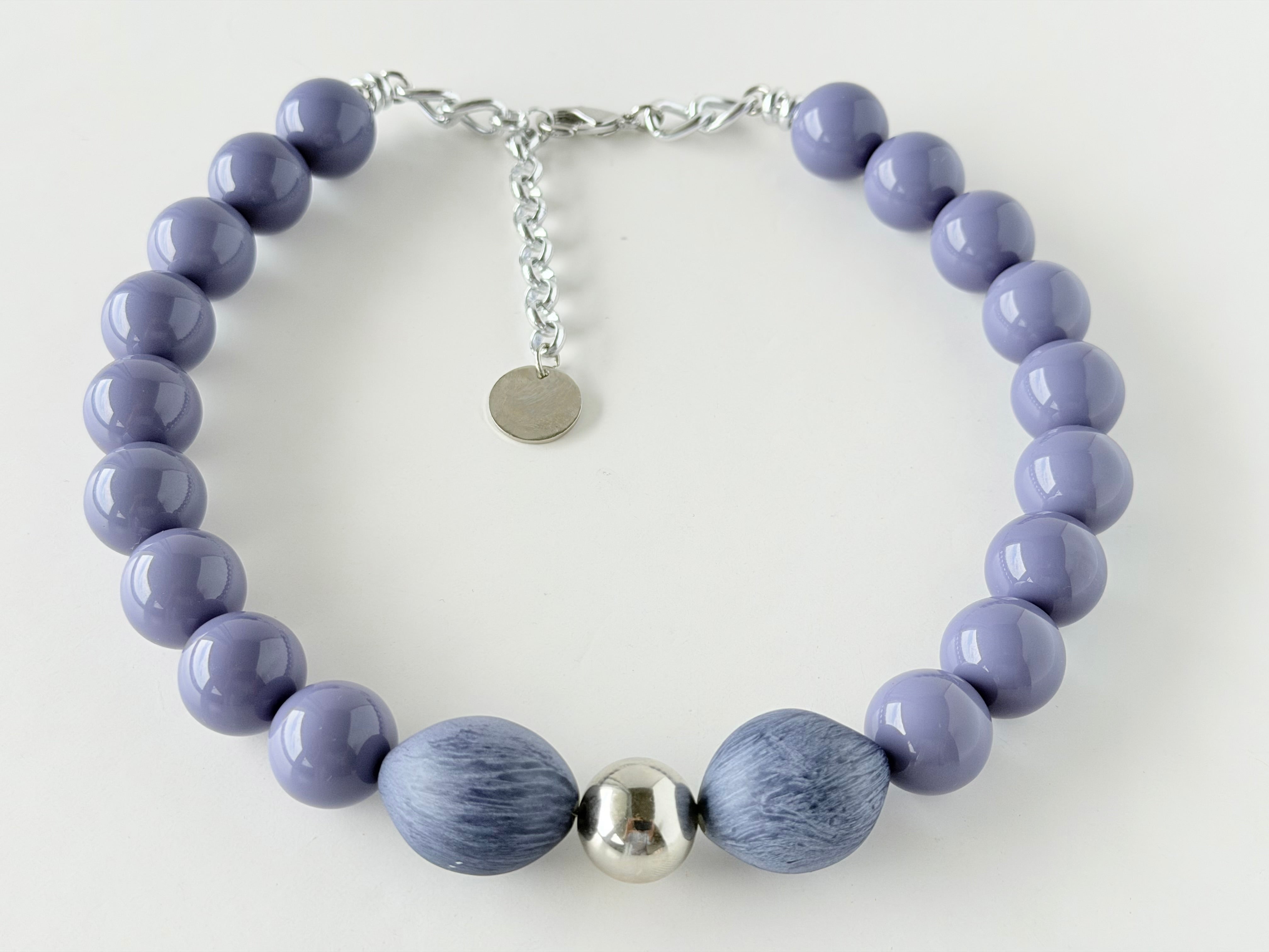 THE SEVENTY COLLECTION- 18 MM INGRID SKIPPER BLUE STATEMENT NECKLACE BY TESSA BIJOUX
