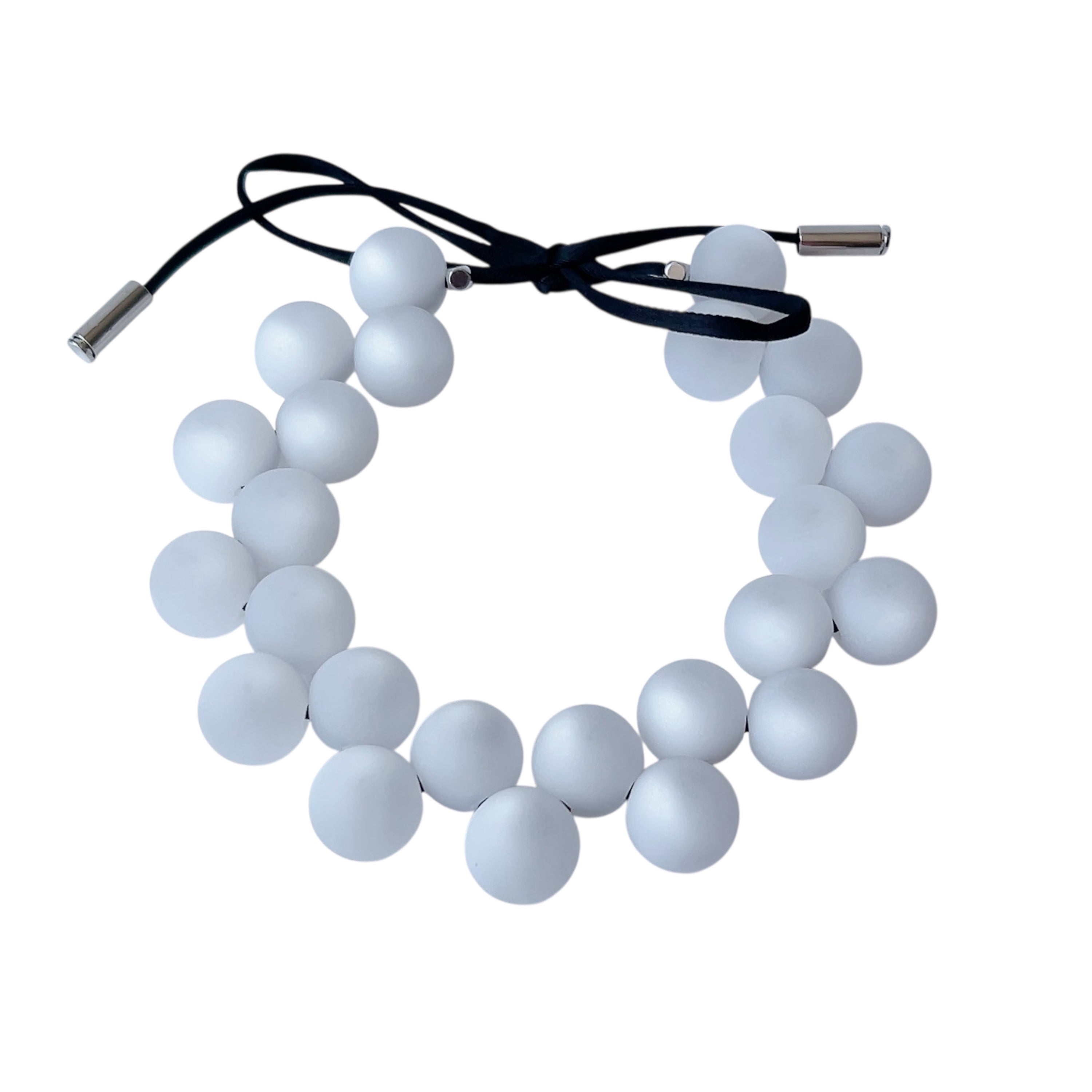 The Seventy- Audrey White Matte Bold Necklace by Tessa Bijoux