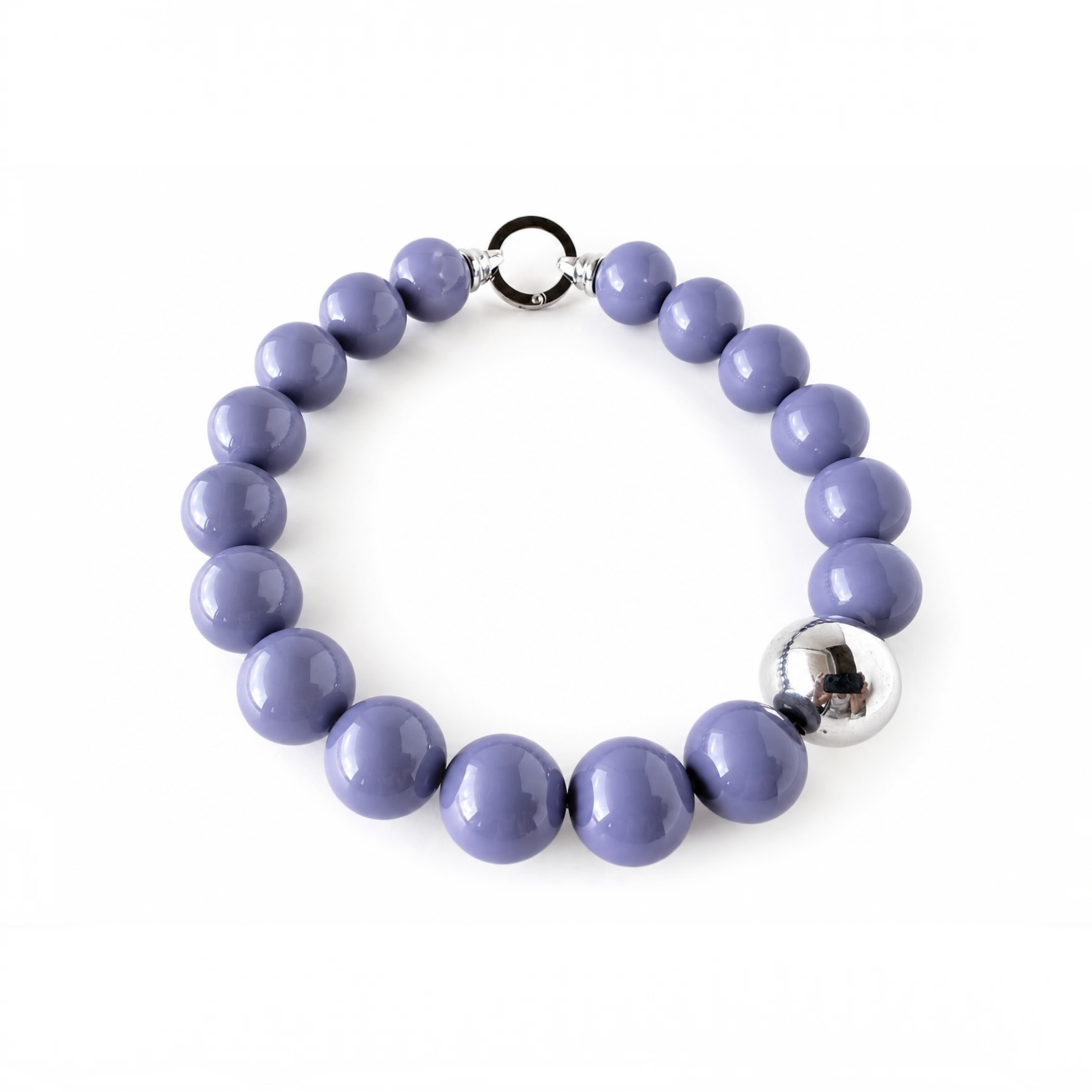 The Seventy Collection- 22 mm Ingrid Skipper Blue Bold Statement Necklace by Tessa Bijoux