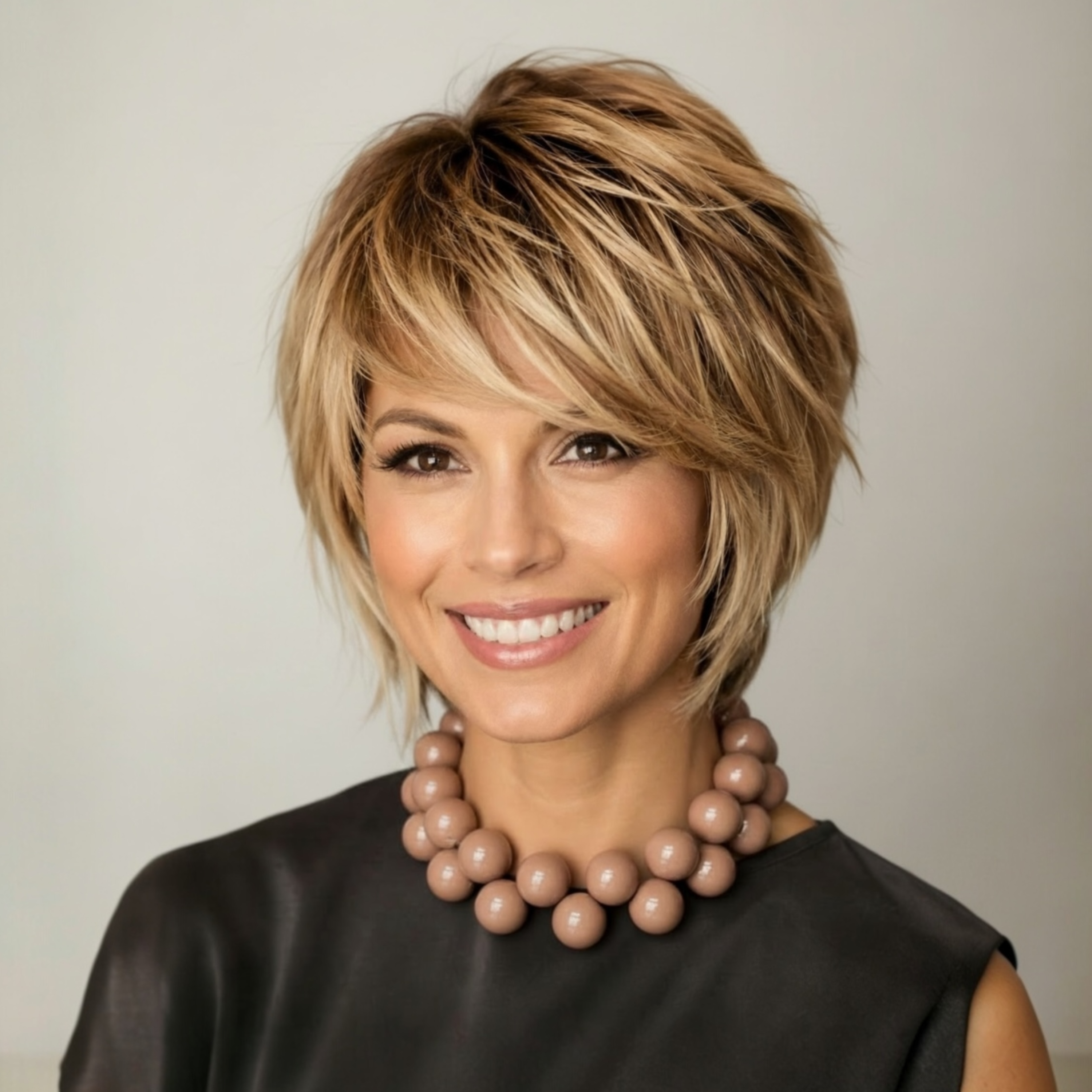 The Seventy- Audrey Mocha Mousse Brown Bold Necklace by Tessa Bijoux