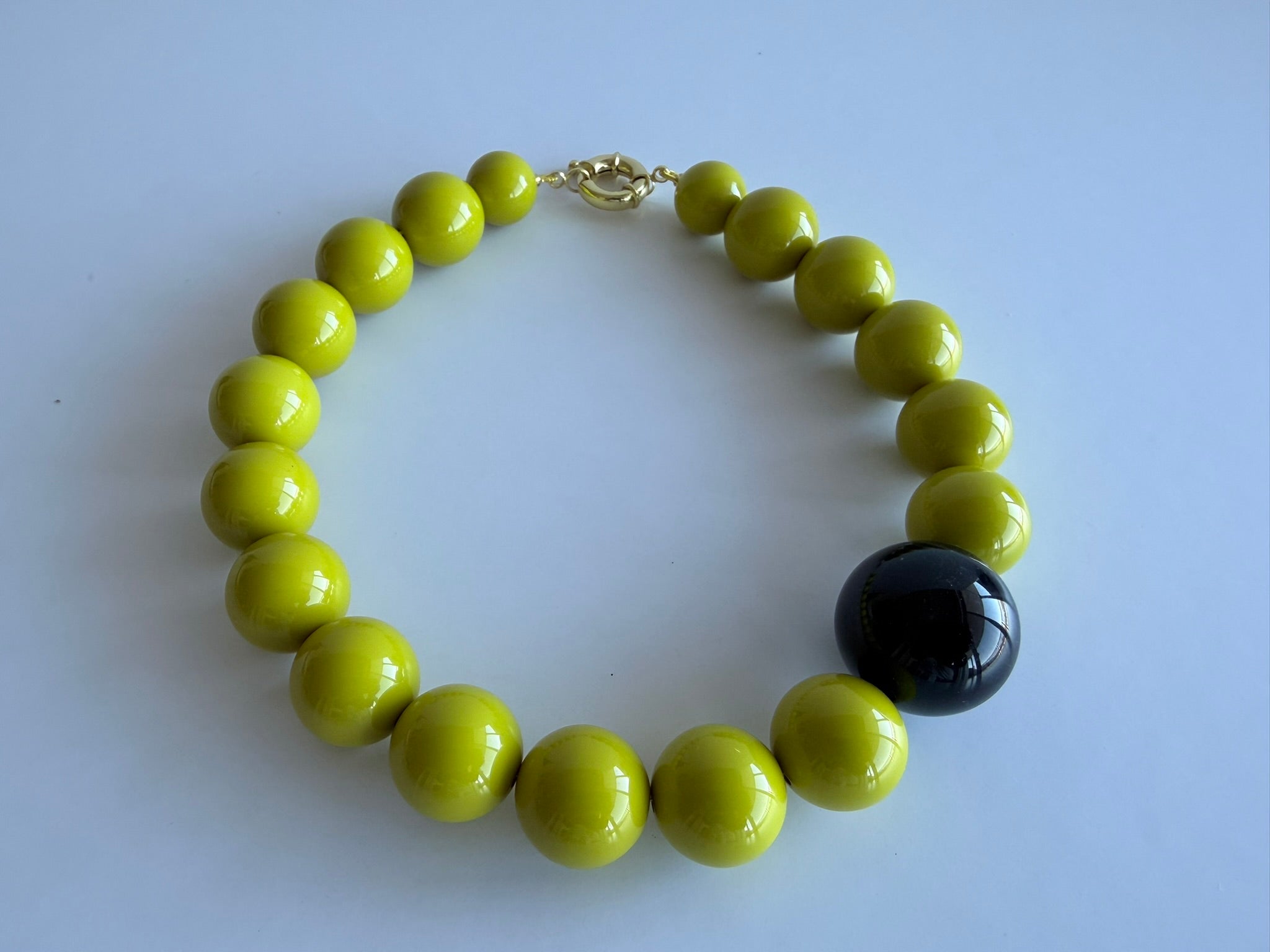 The Seventy Collection- 22 mm Ingrid Acid Green Glossy Bold Statement Necklace