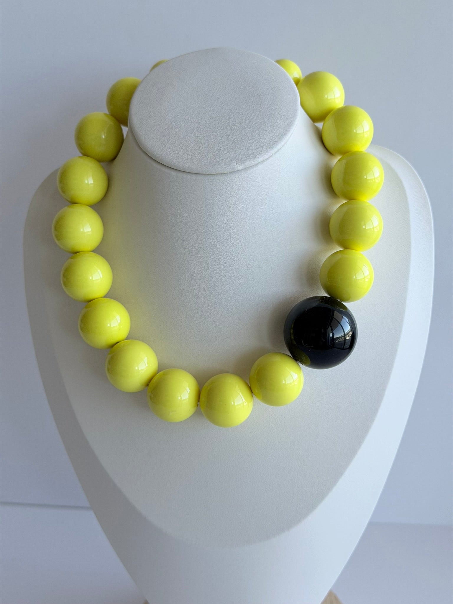 The Seventy Collection- 22 mm Ingrid Yellow Bold Statement Necklace by Tessa Bijoux