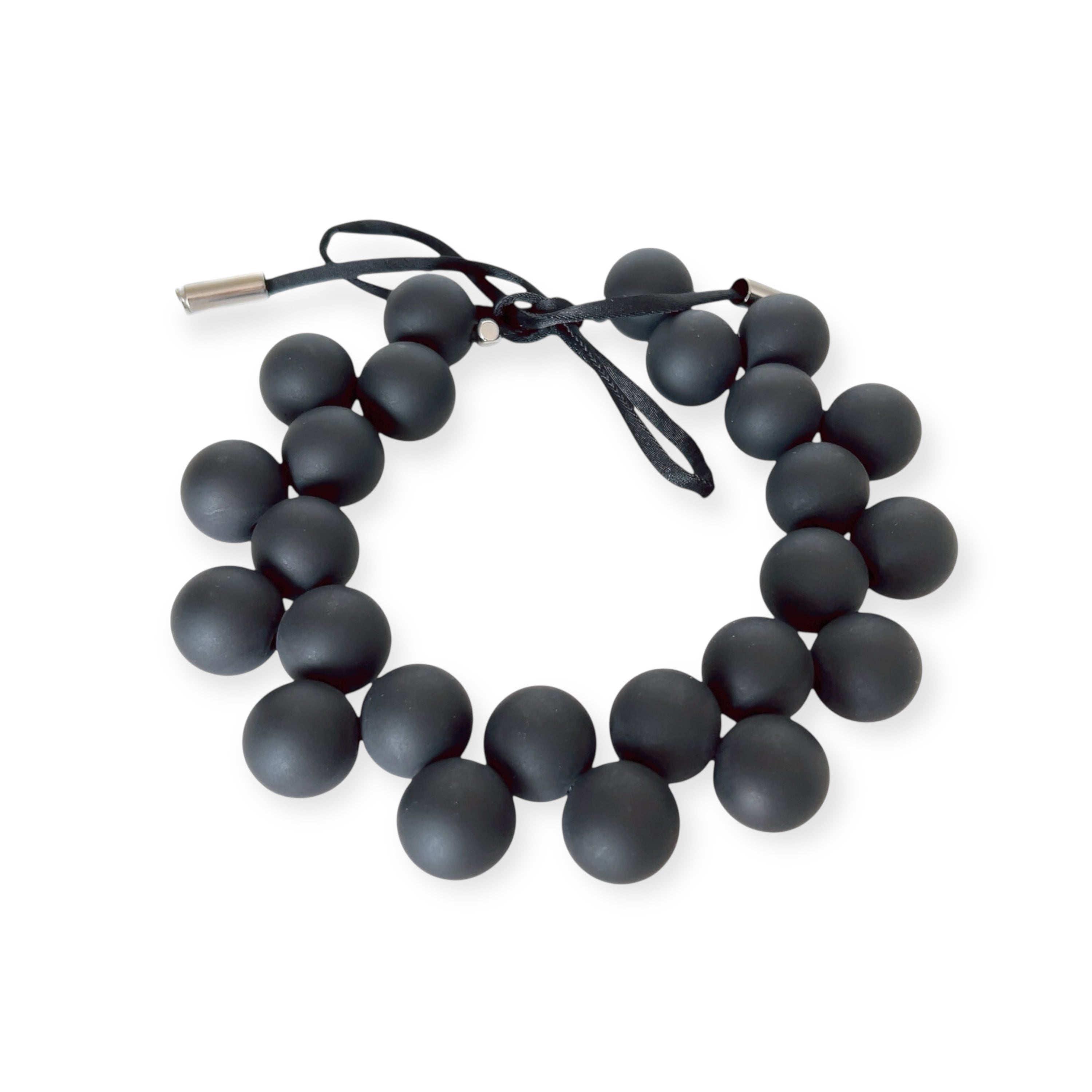 The Seventy- Audrey Black Matte Bold Necklace by Tessa Bijoux