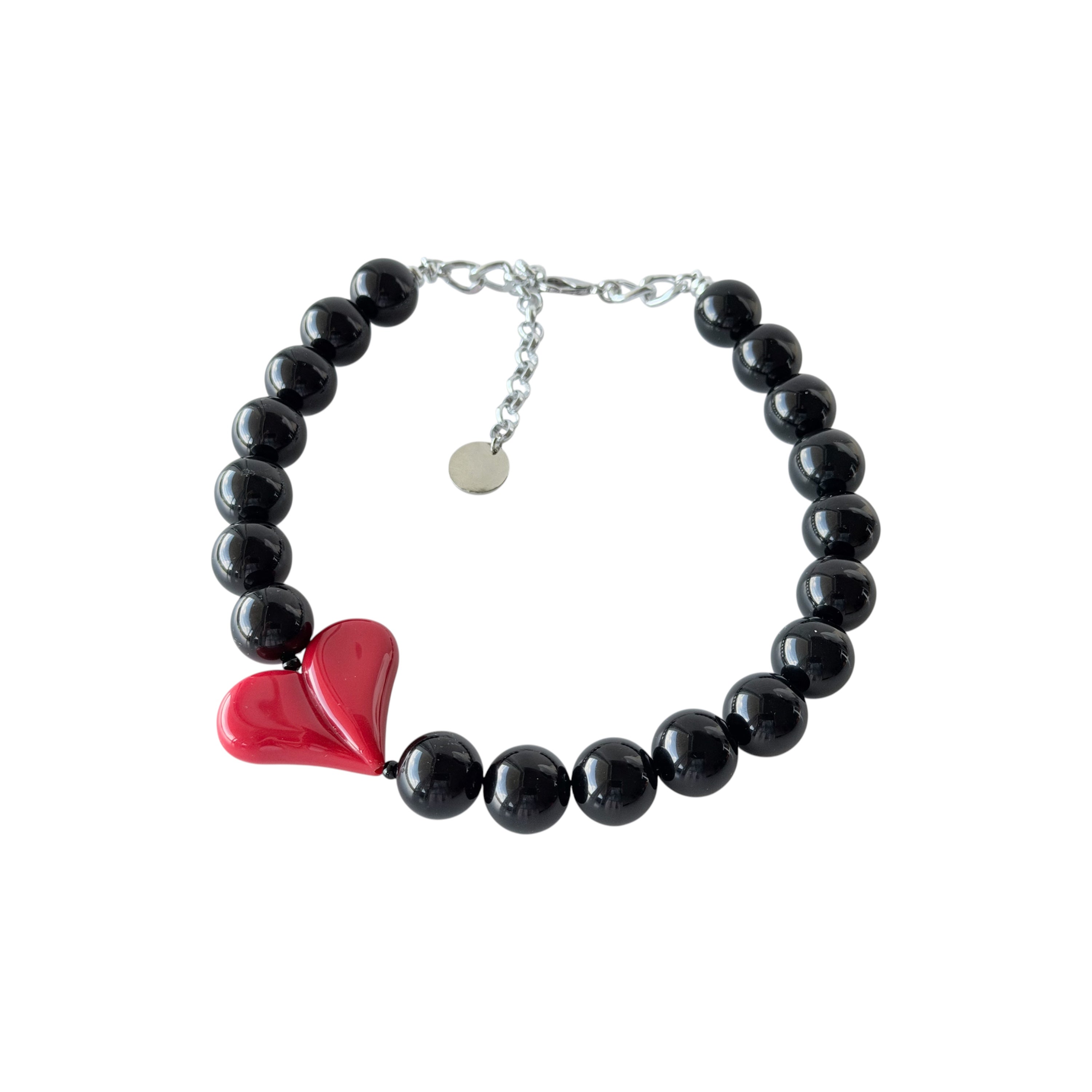 The Signature Collection Black Red Heart Necklace by Tessa Bijoux