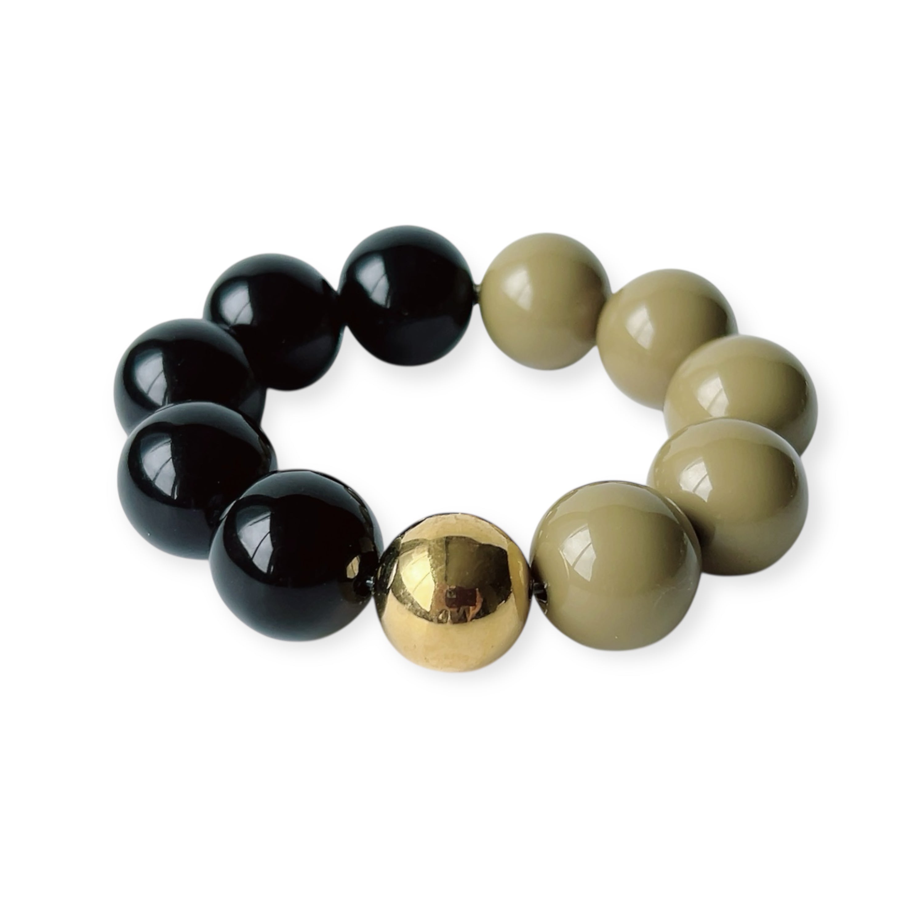 The Seventy- 18 mm Ingrid Black and Green Moss Bracelet by Tessa Bijoux