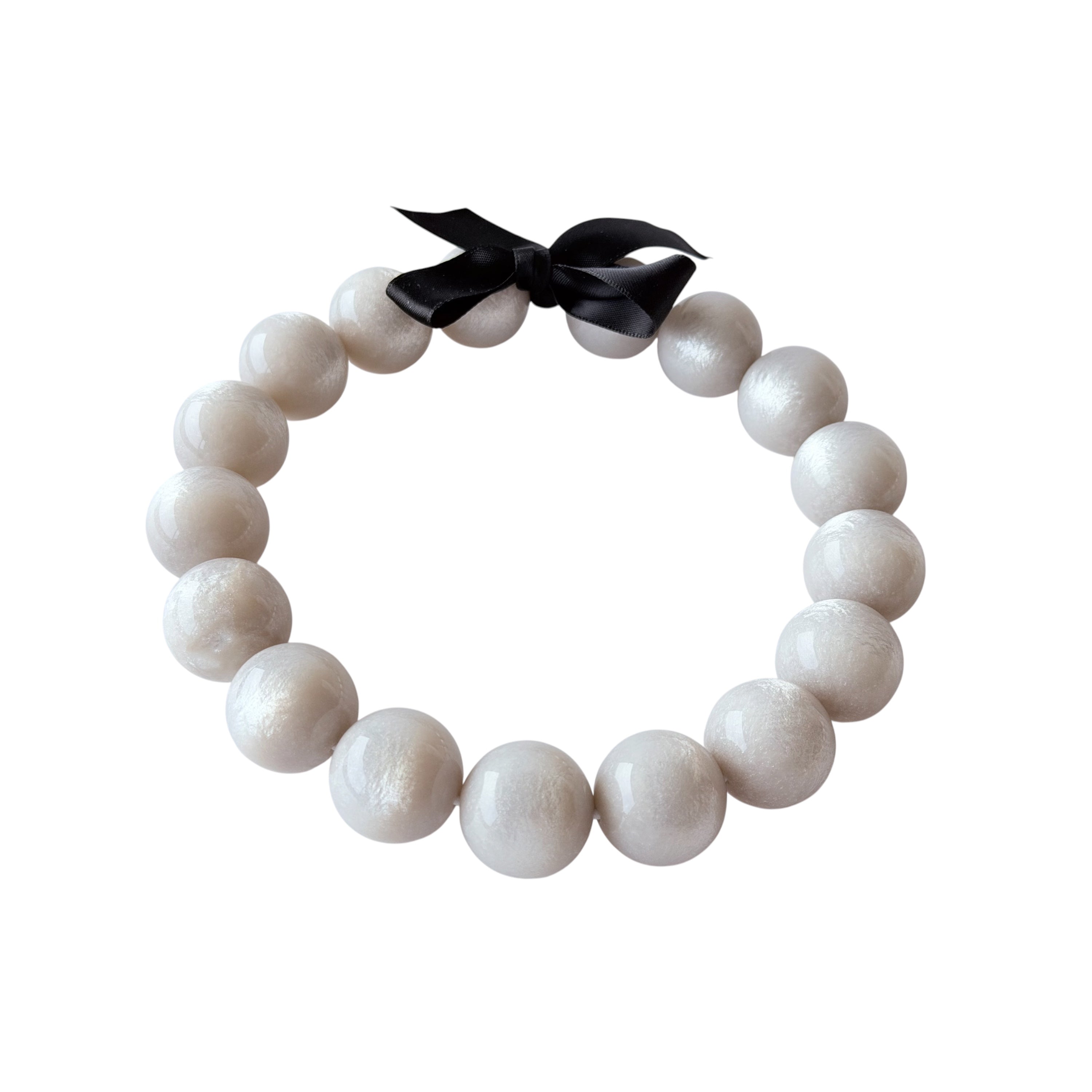 The Signature Collection White Pearlescent Oversized Choker Necklace by Tessa Bijoux
