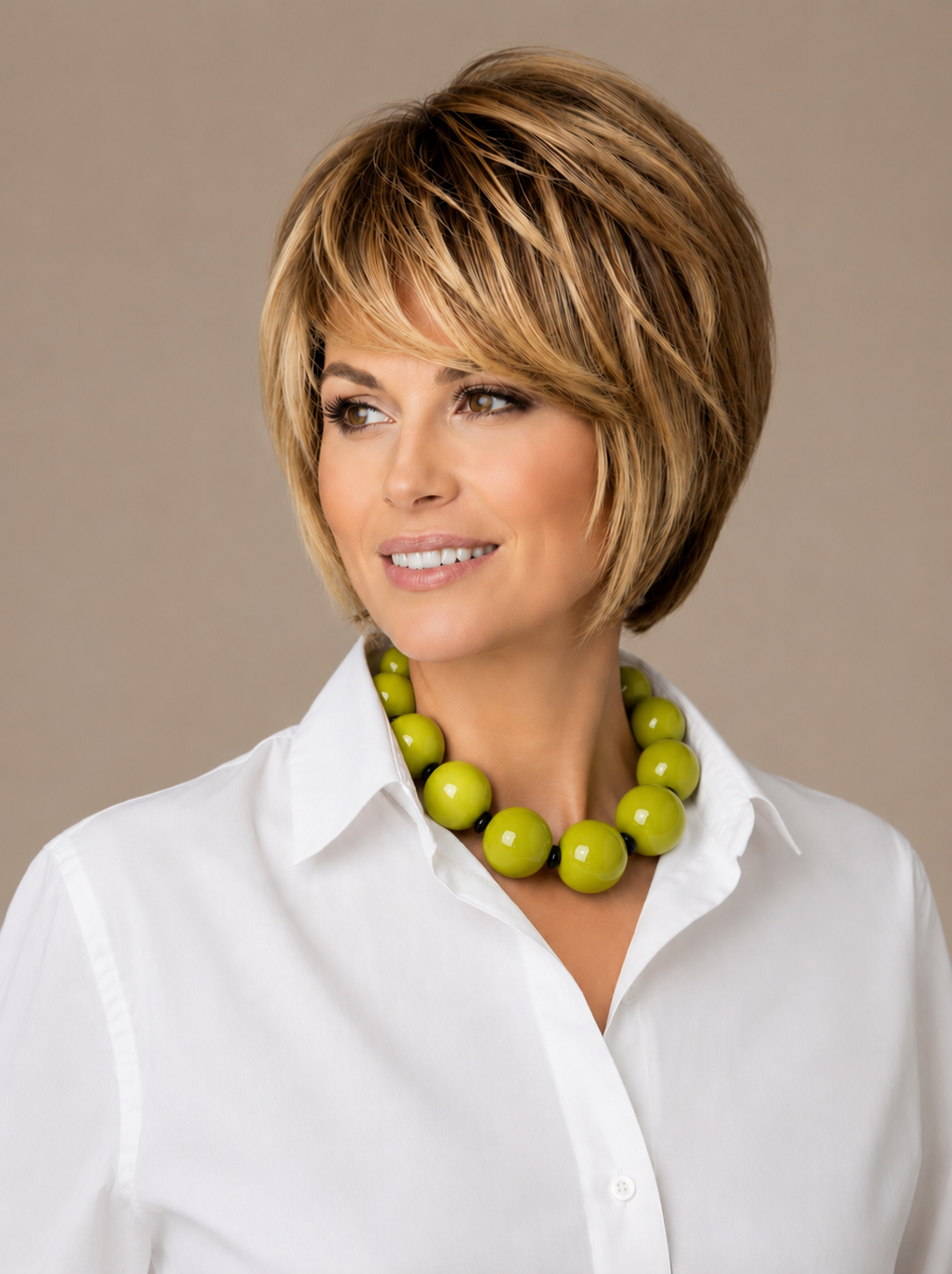 THE SEVENTY COLLECTION- 22 MM ACID GREEN MARYLIN STATEMENT NECKLACE BY TESSA BIJOUX