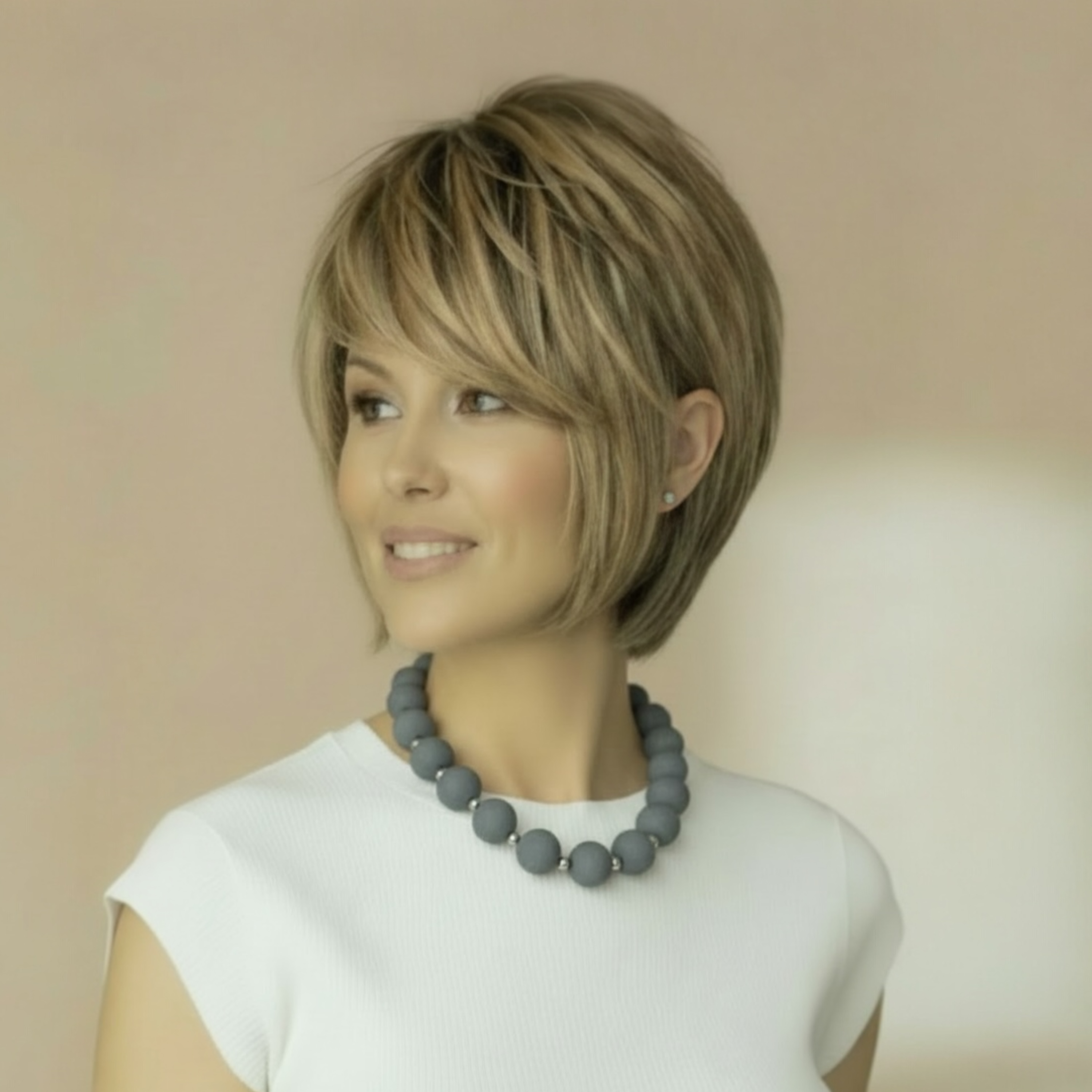 THE SEVENTY COLLECTION- 18 MM BLUE GRAY MATTE STATEMENT NECKLACE BY TESSA BIJOUX