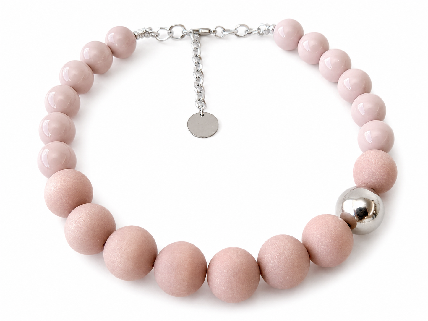 THE SEVENTY COLLECTION- 18 MM BLUSH PINK INGRID STATEMENT NECKLACE BY TESSA BIJOUX
