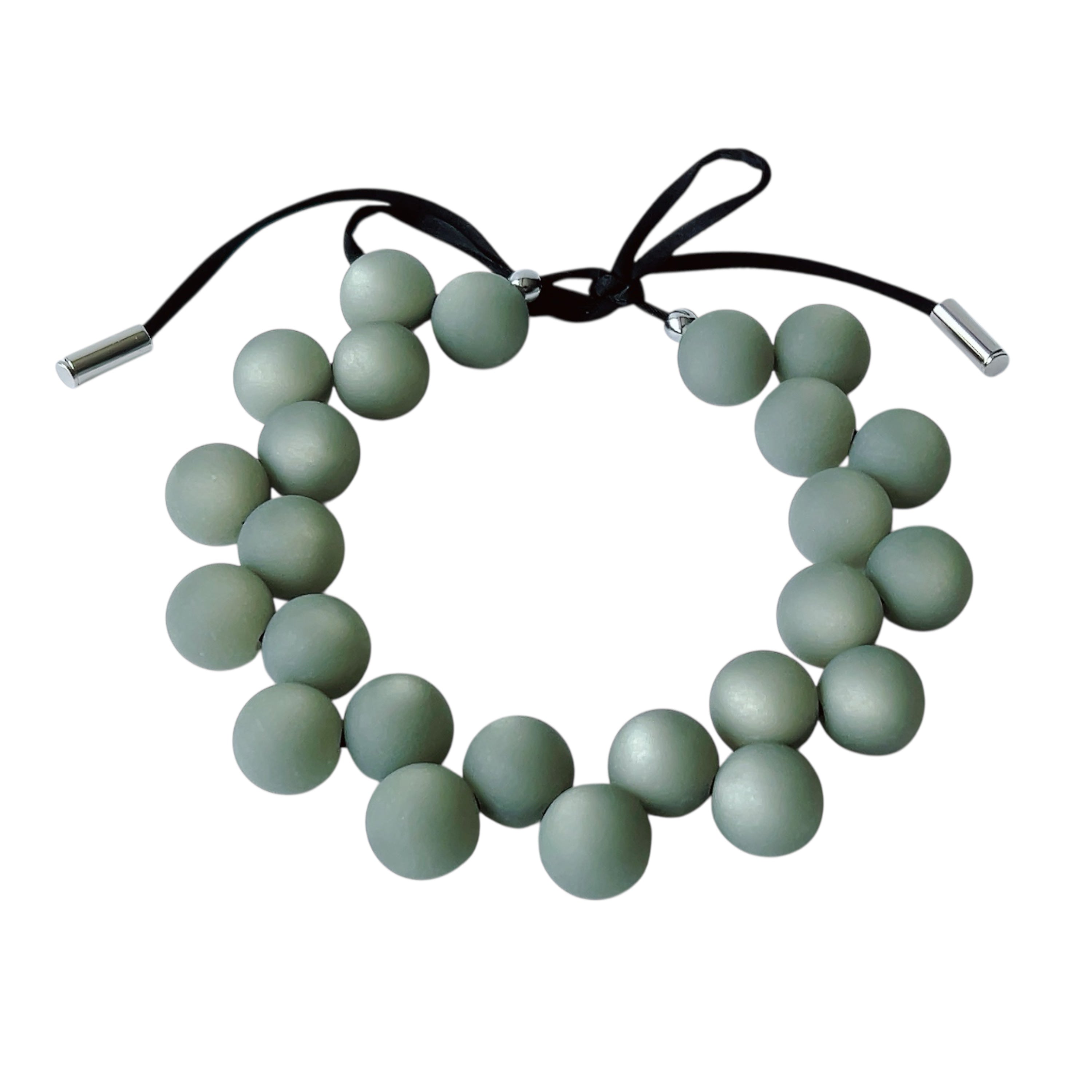 The Seventy- Audrey Sage Green Matte Bold Necklace by Tessa Bijoux