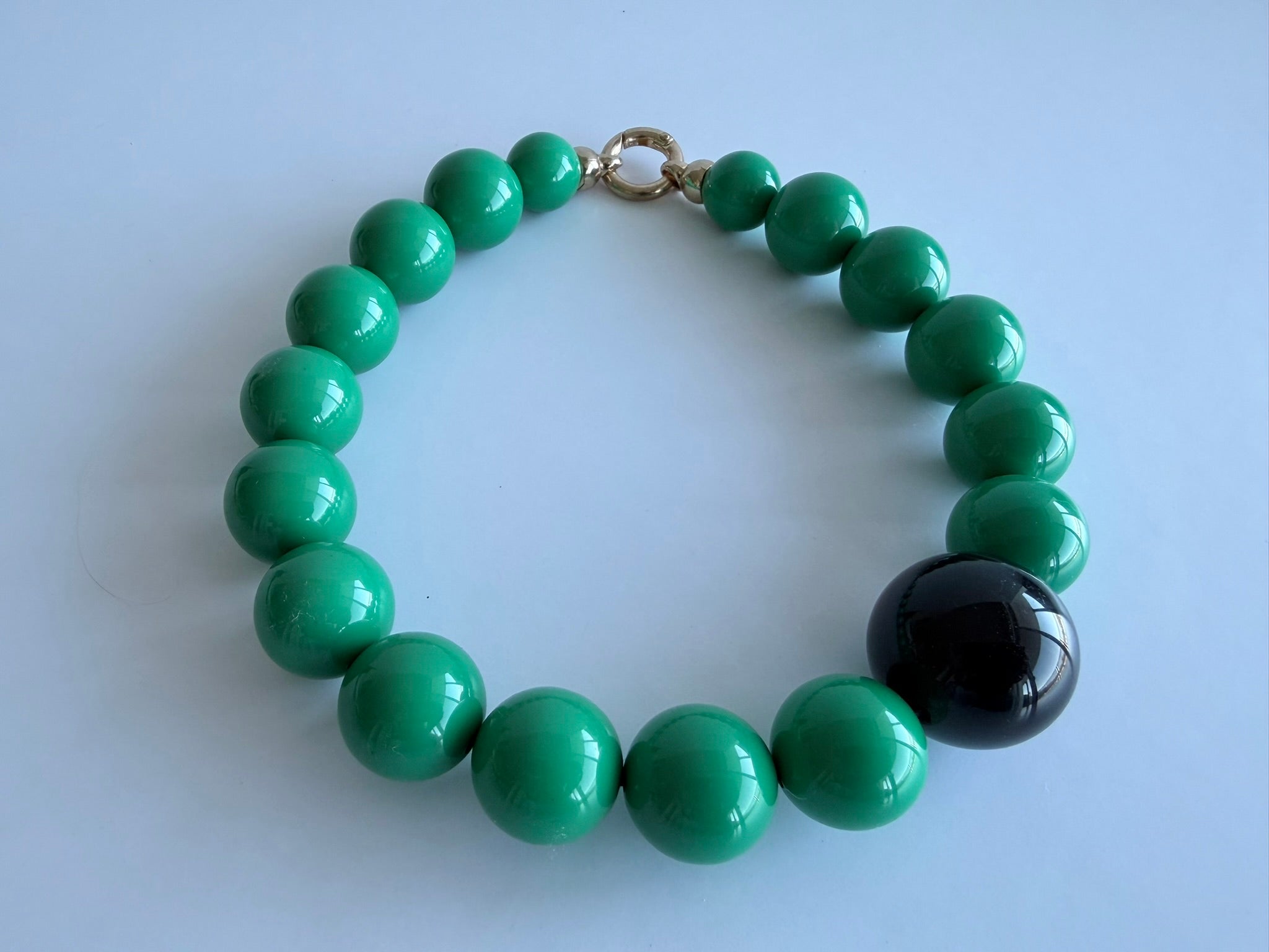 The Seventy Collection- 22 mm Ingrid Green Bold Statement Necklace by Tessa Bijoux