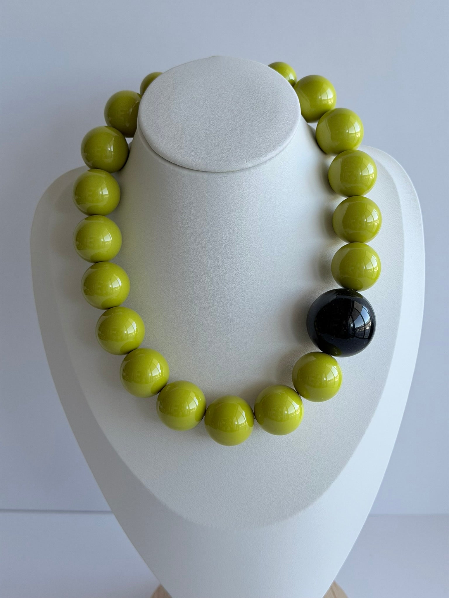 The Seventy Collection- 22 mm Ingrid Acid Green Glossy Bold Statement Necklace