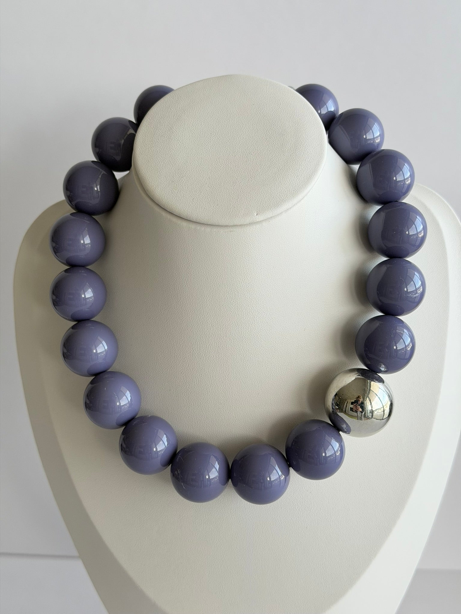 The Seventy Collection- 22 mm Ingrid Skipper Blue Bold Statement Necklace by Tessa Bijoux