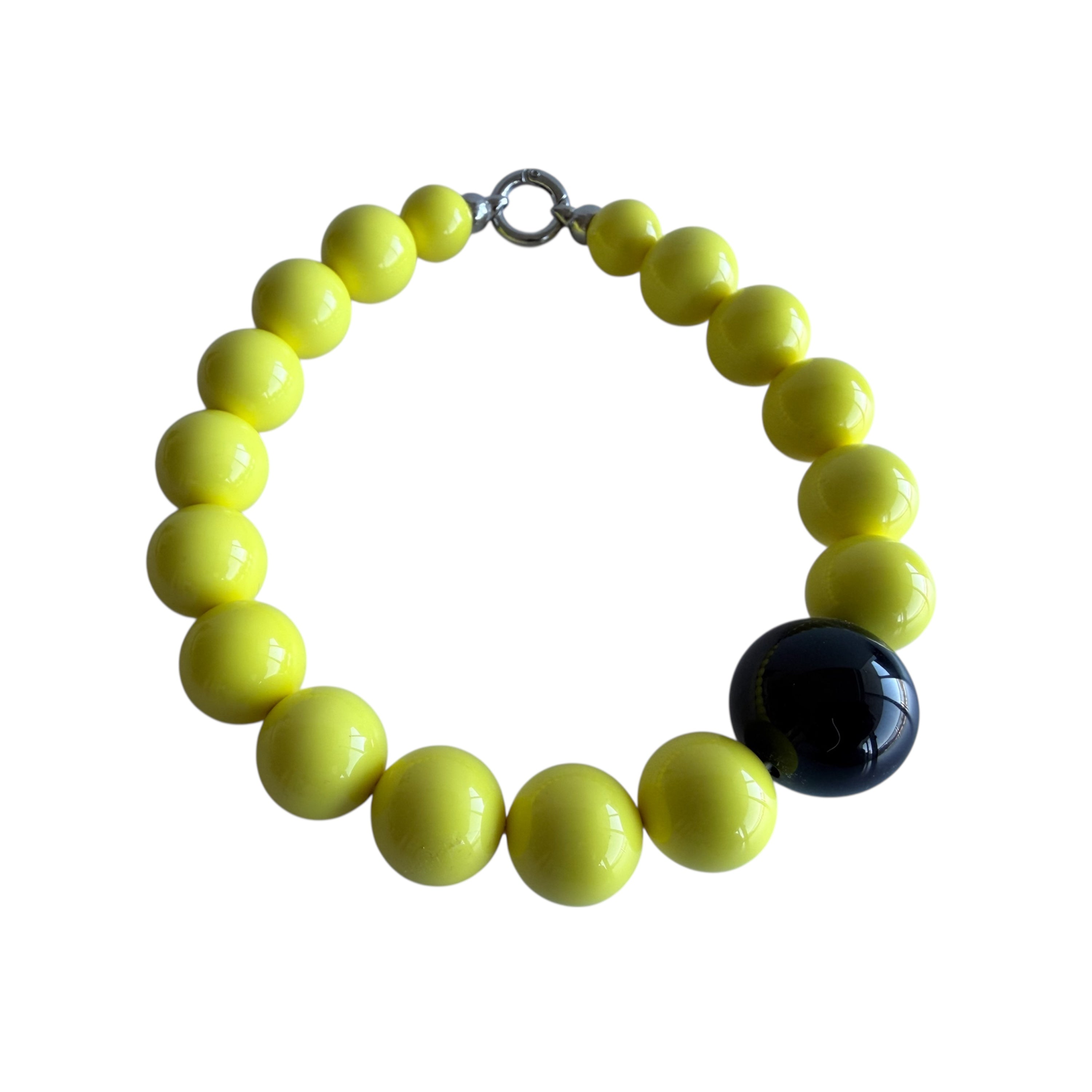 The Seventy Collection- 22 mm Ingrid Yellow Bold Statement Necklace by Tessa Bijoux
