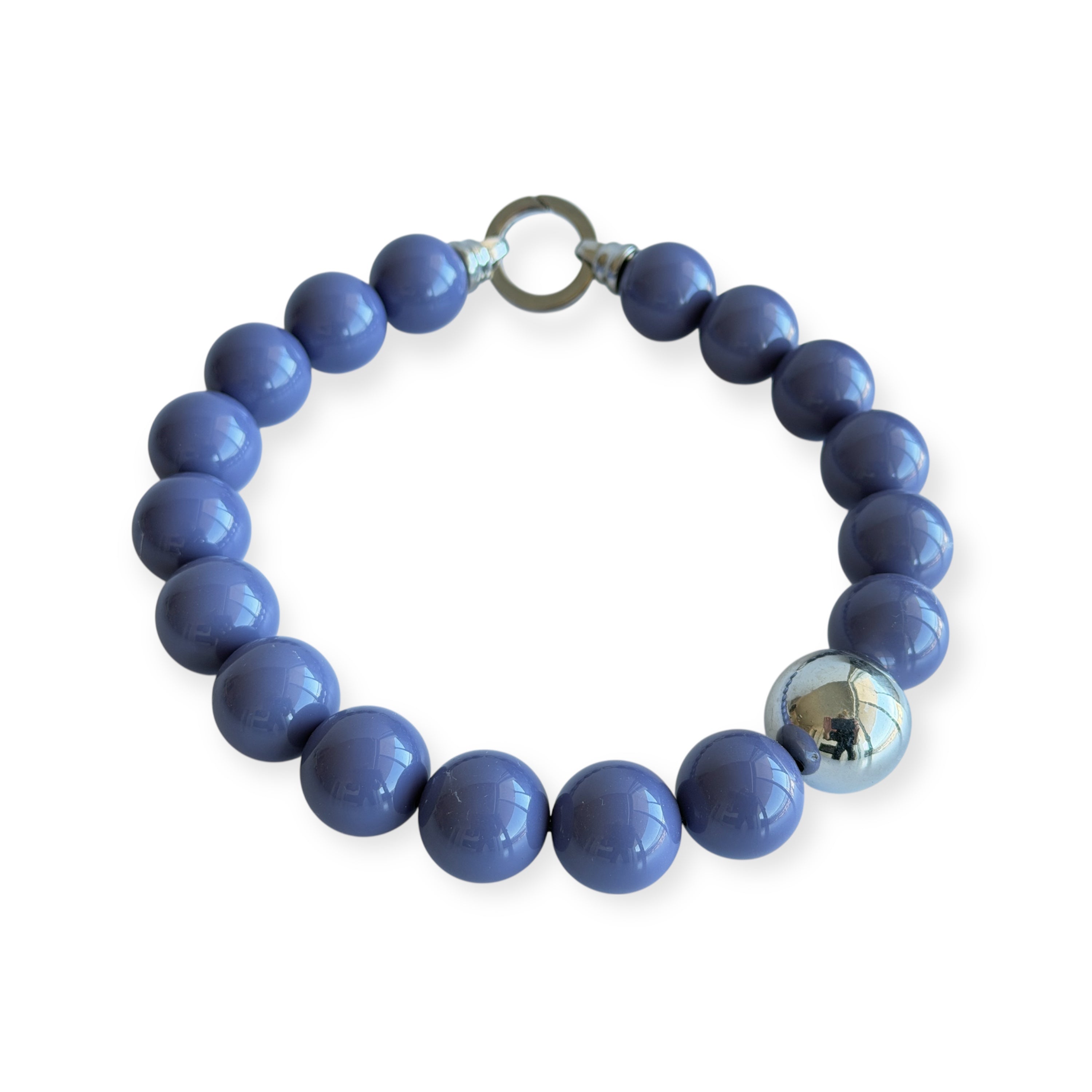 The Seventy Collection- 22 mm Ingrid Skipper Blue Bold Statement Necklace by Tessa Bijoux