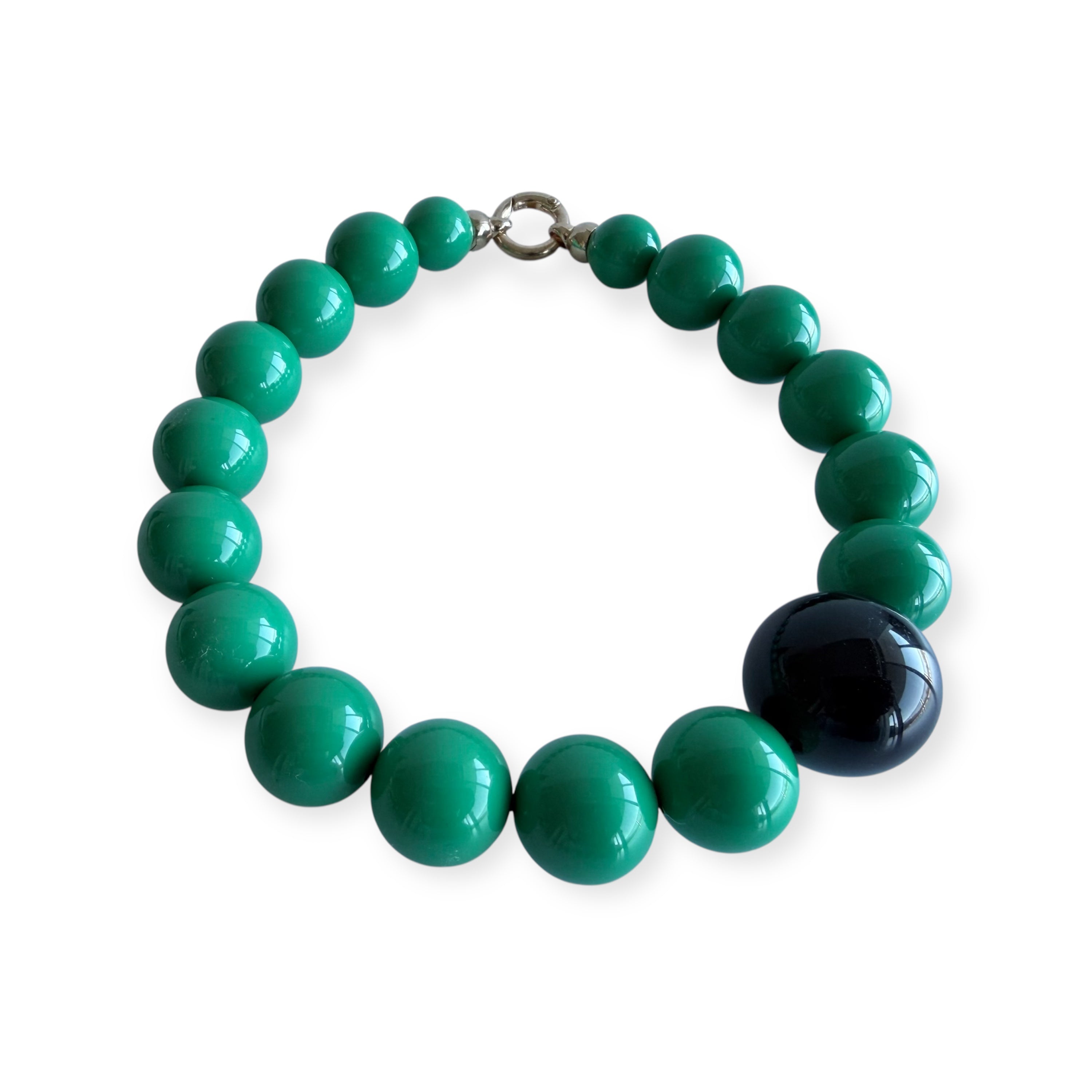 The Seventy Collection- 22 mm Ingrid Green Bold Statement Necklace by Tessa Bijoux