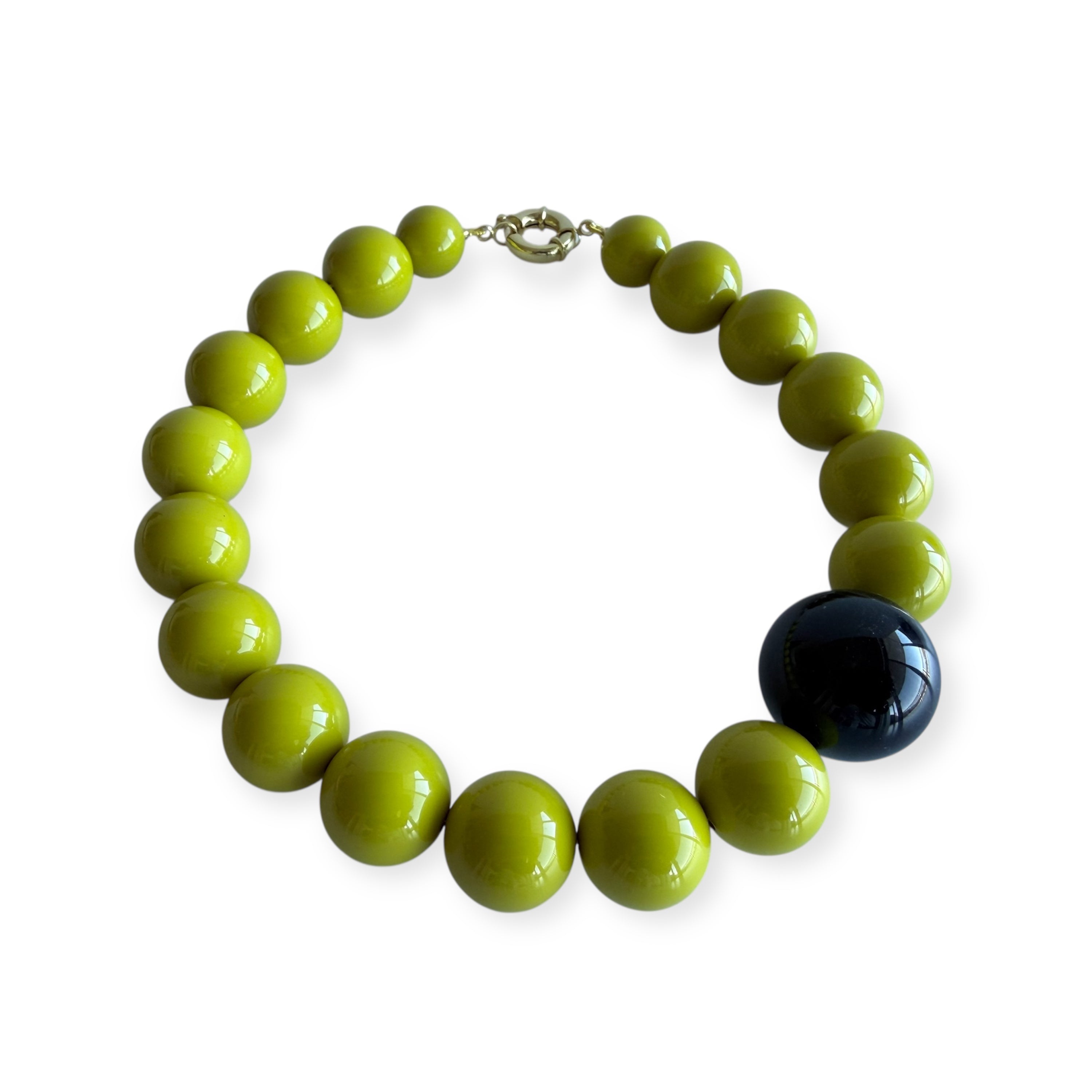 The Seventy Collection- 22 mm Ingrid Acid Green Glossy Bold Statement Necklace