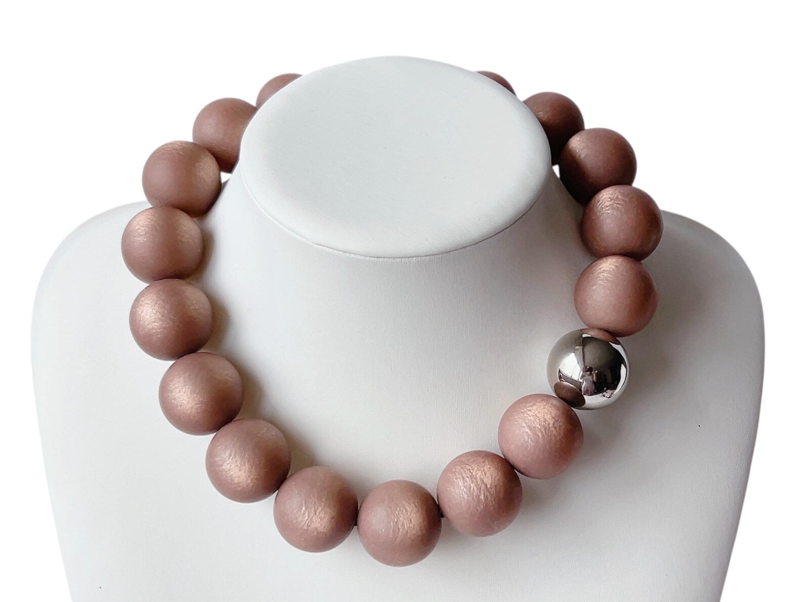 The Seventy Collection- 25 mm Ingrid Mocha Mousse Bold Statement Necklace